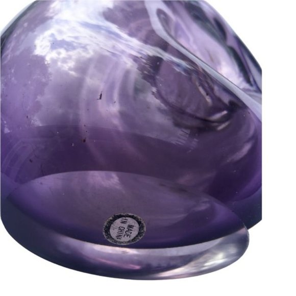 Purple Glass Center Hole Decanter Vase 13" - Picture 3 of 4